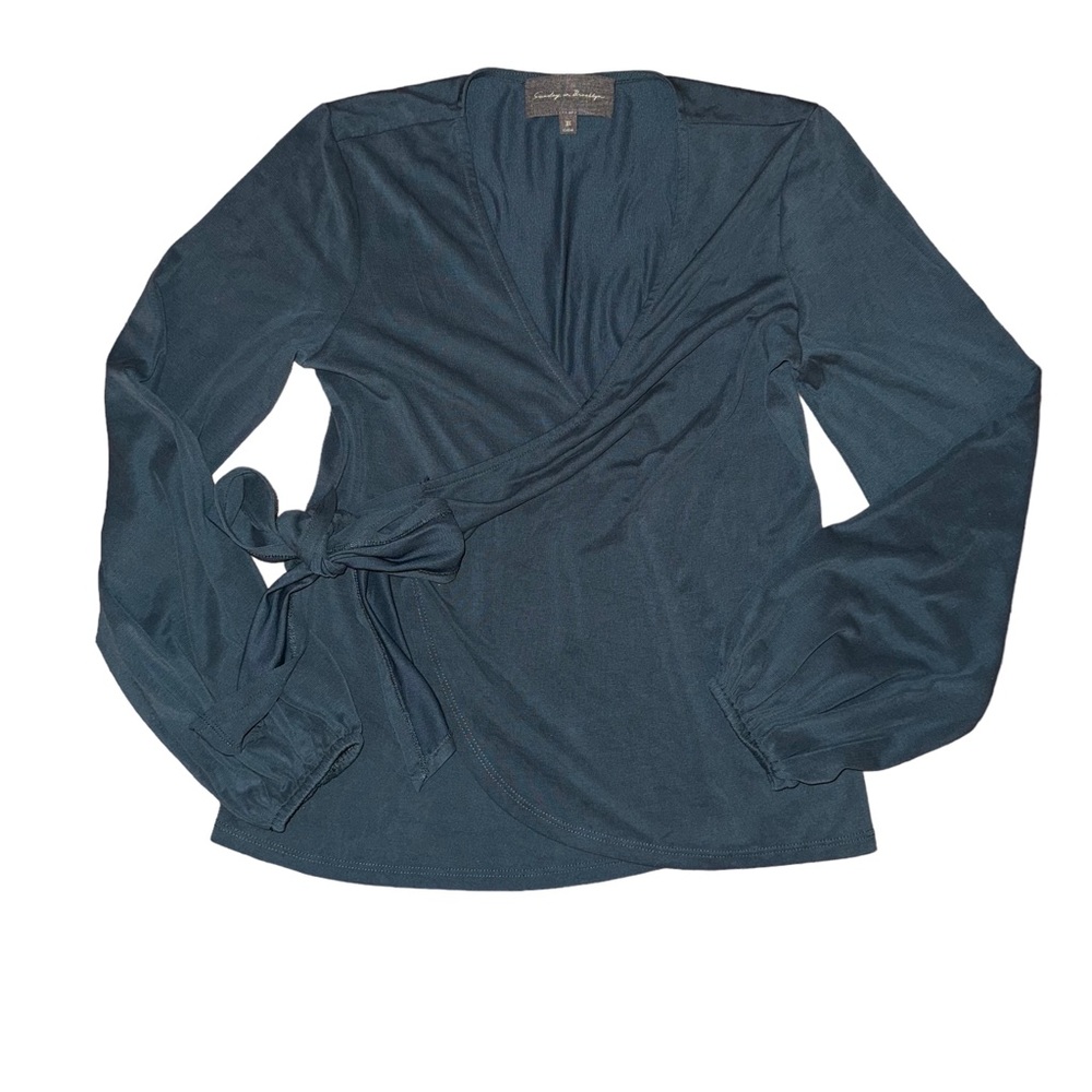 Sunday in Brooklyn Blouse Anthropologie Sunday in Brooklyn Teal Wrap Blouse